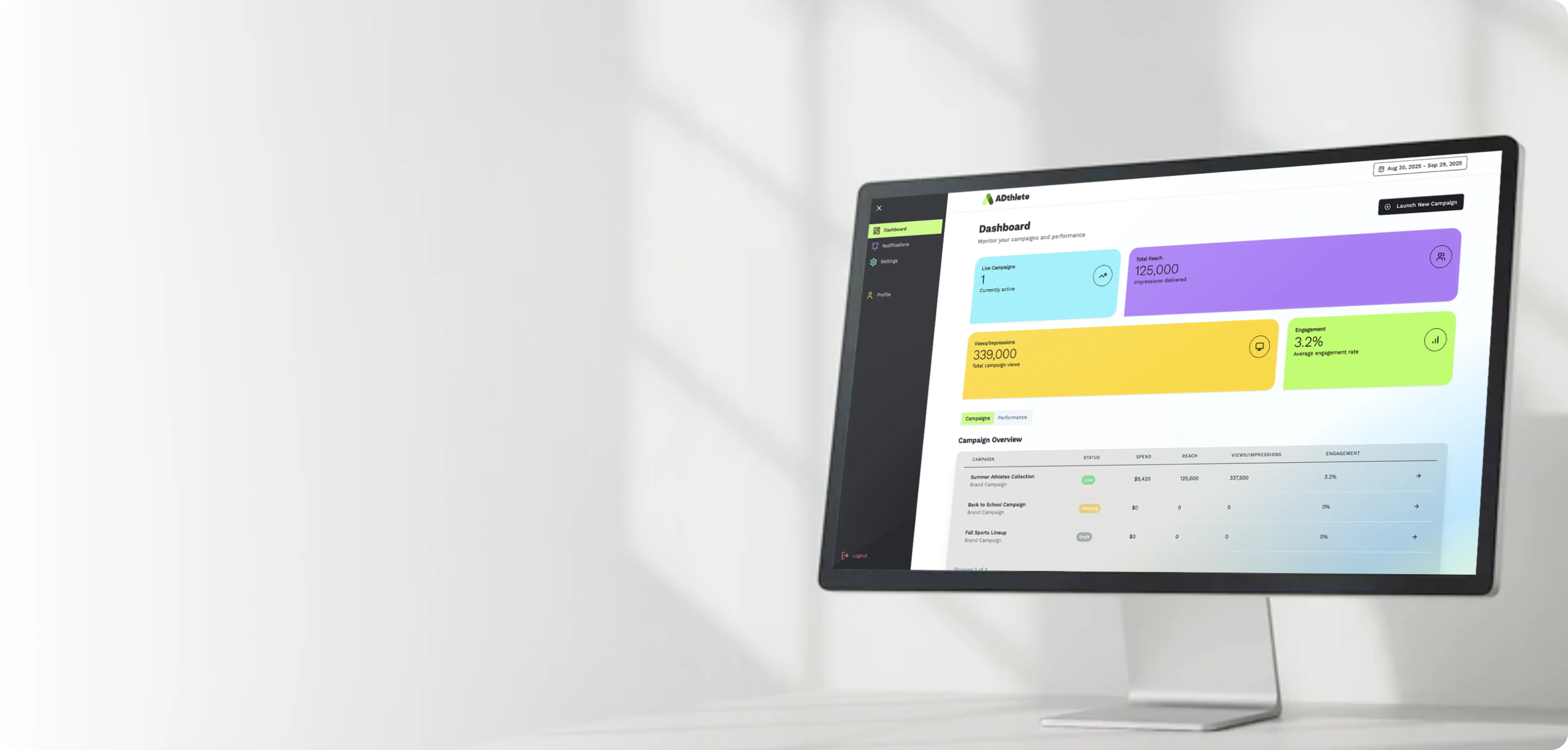 Adthlete dashboard